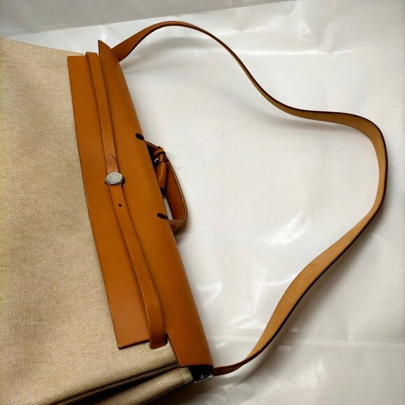 Hermes Hand Bag Beige Canvas mon-1500-091325 - Picture 6 of 16